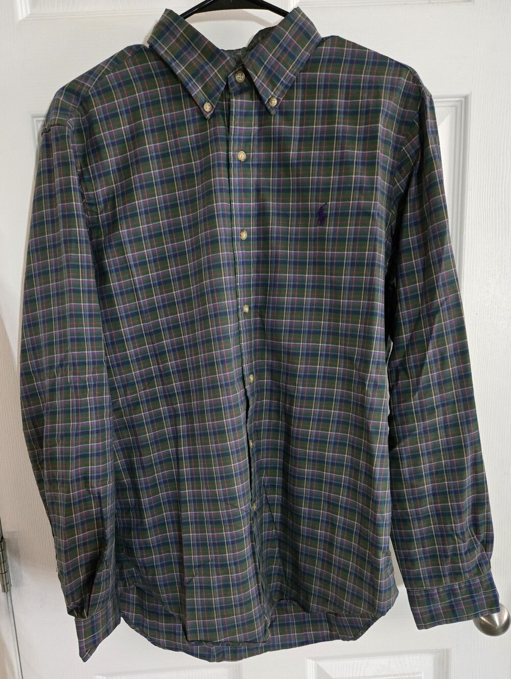 Ralph Lauren Green and Blue Plaid Button-Down Shirt